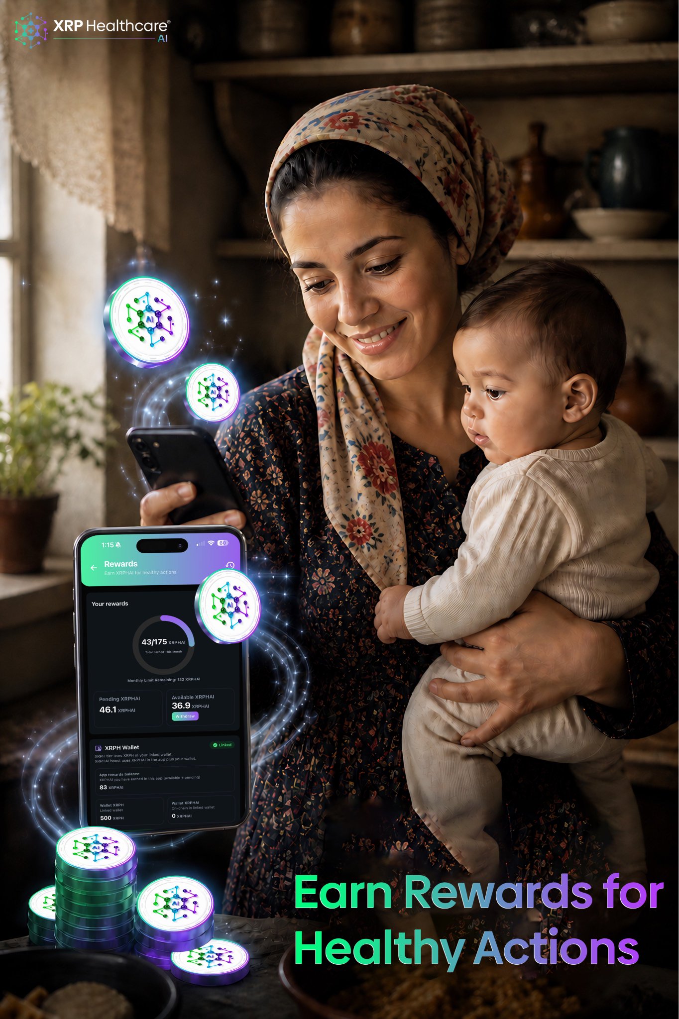 Earn from your health.

The XRPH AI App rewards real health actions with XRPHAI — instantly.

Hold XRPHAI to boost rewards.
Hold XRPH for even bigger boosts.

Convert to USDT via MEXC.

Download:
iOS: https://apps.apple.com/app/xrph-ai/id6739782817
Android: https://play.google.com/store/apps/details?id=ai.xrph